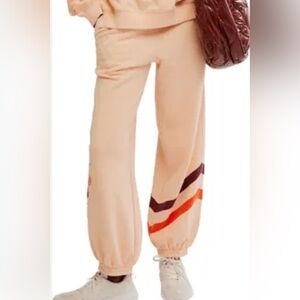 FP Movement by Free People Peach Track Pants with Stripes